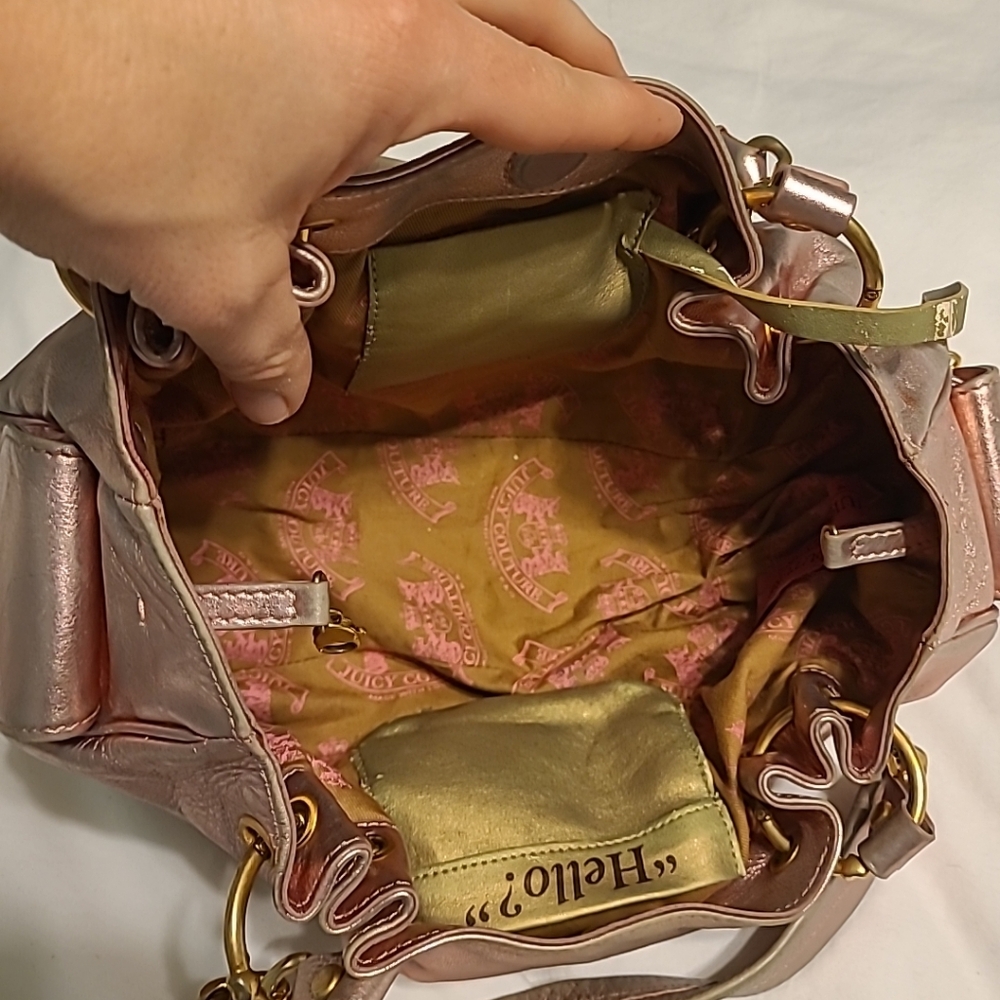 Juicy Couture Y2K Pink Metallic Handbag, Flaws - Picture 12 of 16